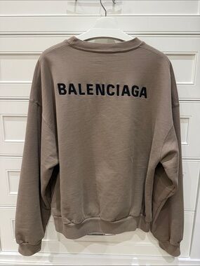 Authentic Balenciaga Men's Taupe Crewneck Sweatshirt women’s L